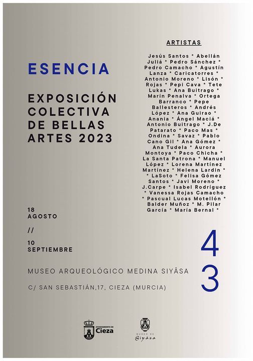 “ESENCIA” EXPOSICIÓN COLECTIVA EN CIEZA CON ARTISTAS DE ALMURARTE Hasta el 10 sept.