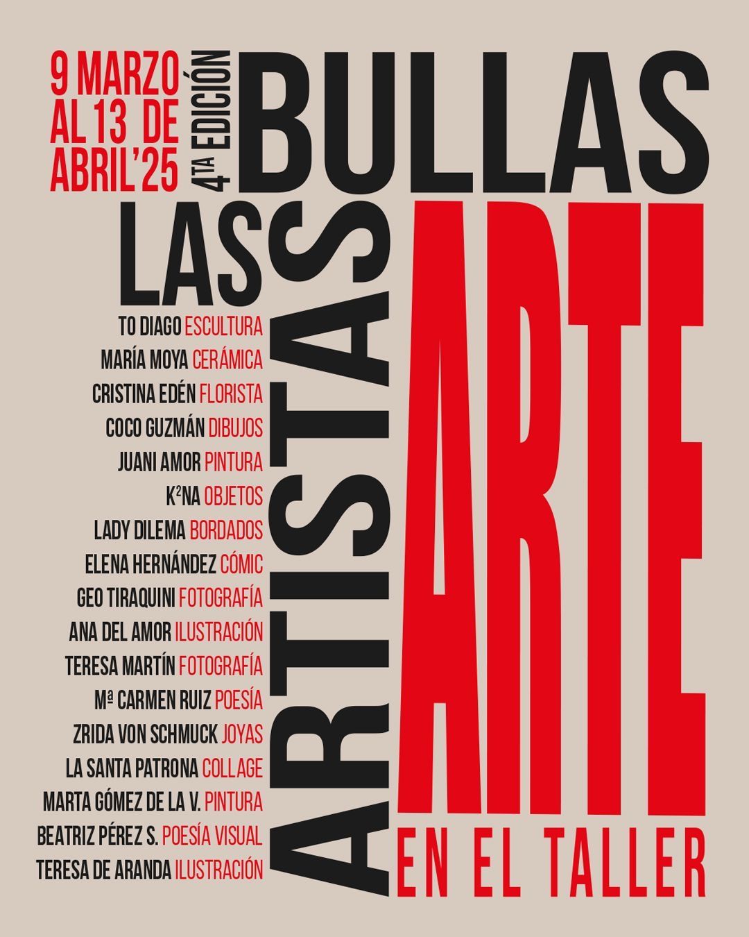 LAS ARTISTAS DEL TALLER-COLECTIVA (Bullas-Taller de sabores) Hasta el 13 abril.